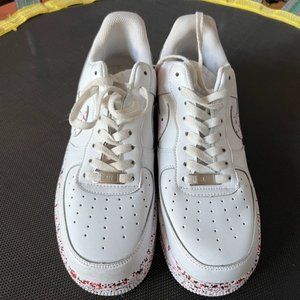 Air Force 1 custom with red splatter Used 8.5